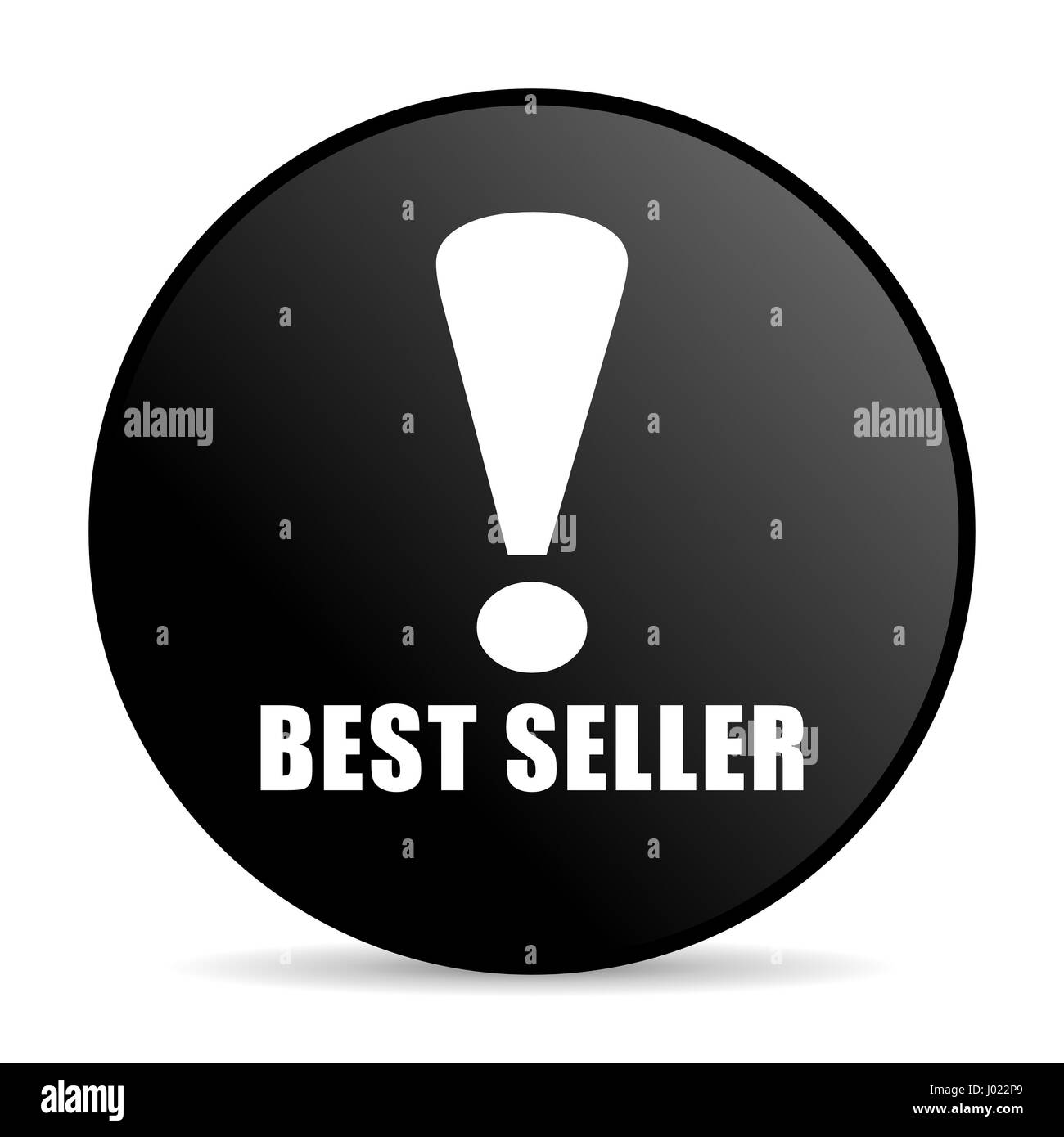 Best Seller color negro ronda diseño web icono internet sobre fondo blanco. Foto de stock
