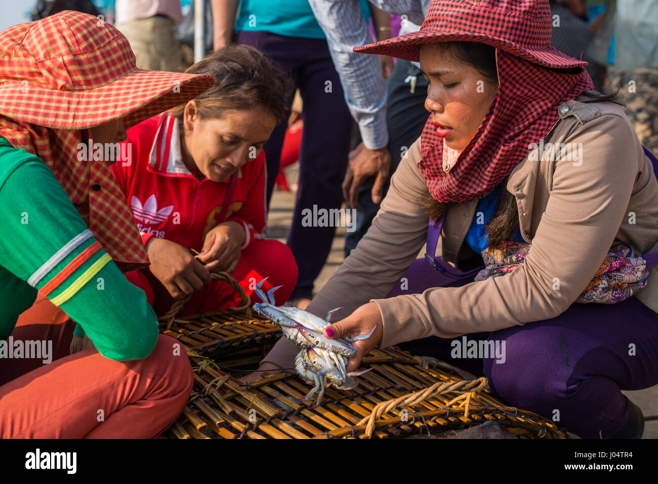 Mercado de Cangrejo, Kep, Camboya, Asia Foto de stock