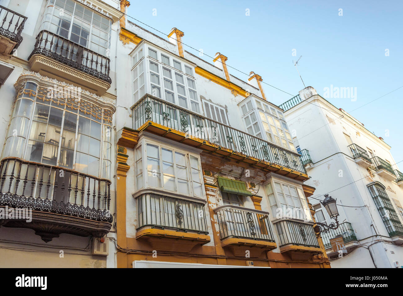 Ciudad El Puerto de Santa Maria, ciudad de la industria del Vino y Sherry, provincia de Cádiz, España Foto de stock