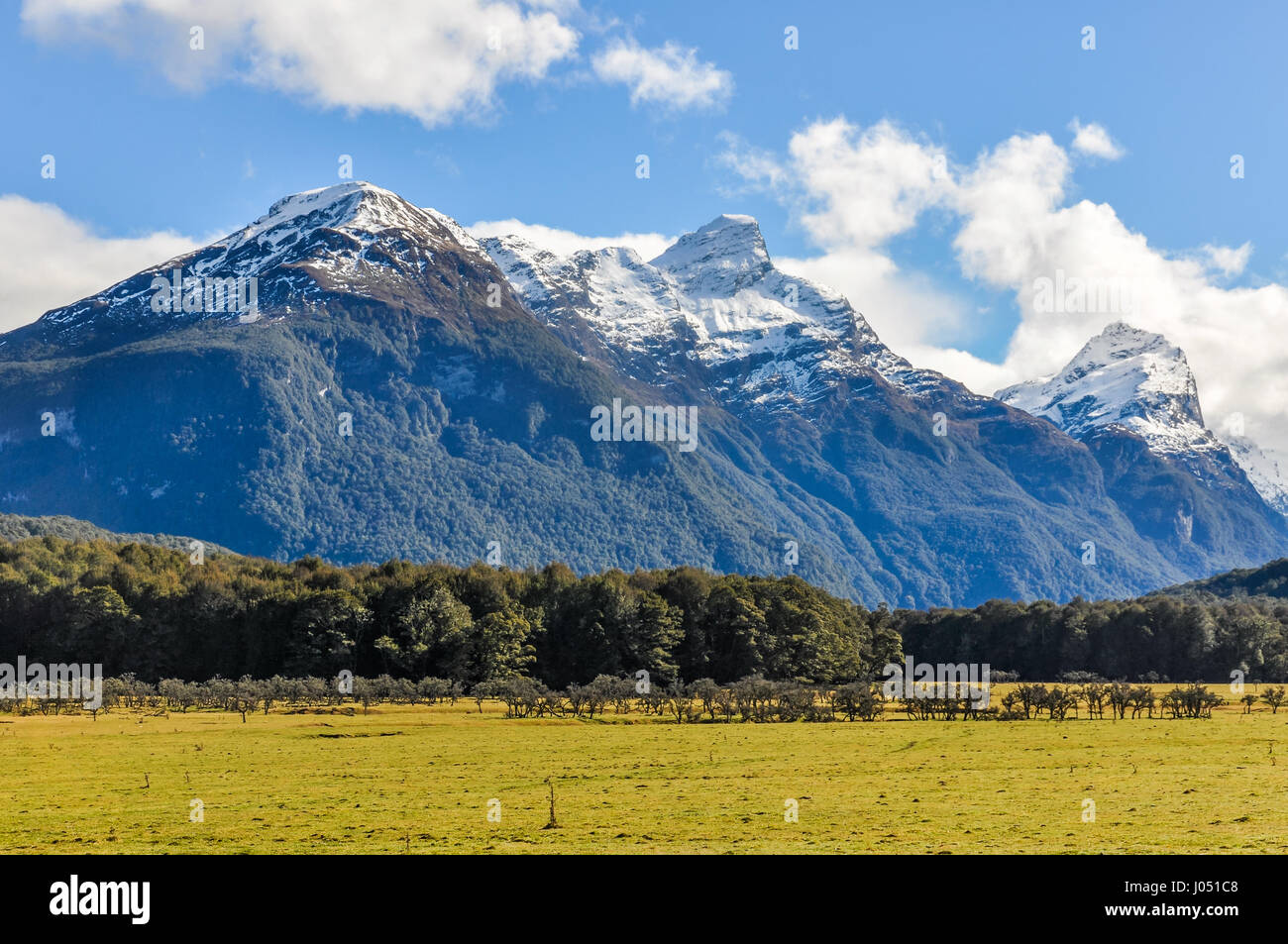 Paisaje alpino en el Señor de los anillos película ubicación, Glenorchy, Nueva Zelanda Foto de stock