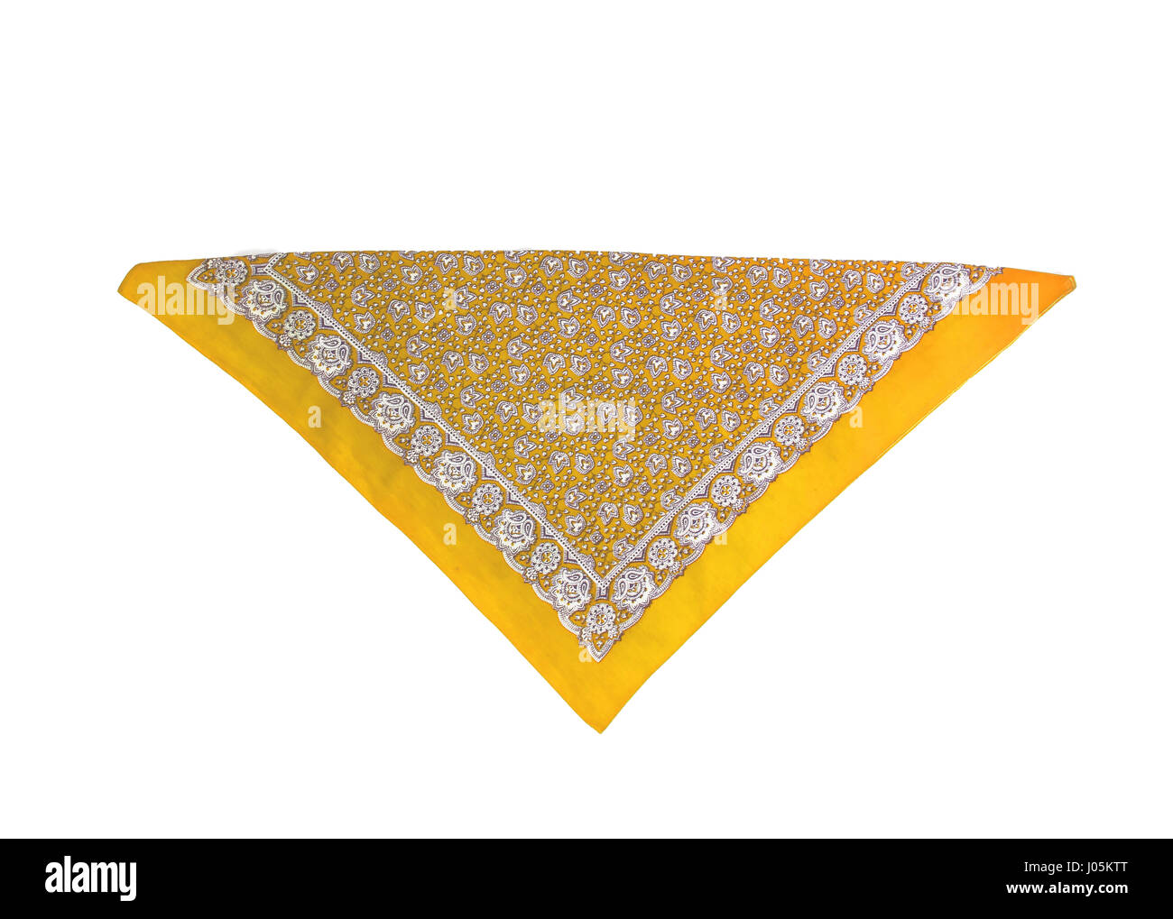 Pañuelo amarillo-bandana con un patrón, aislado Fotografía de stock - Alamy