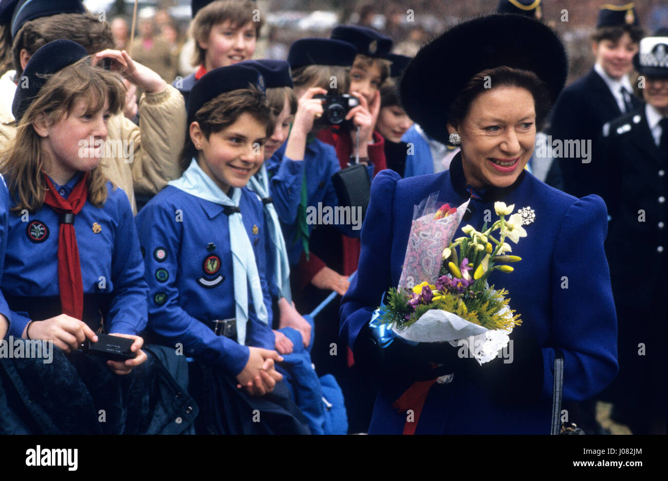 Visitando Princess Margaret Bromsgrove Uk de abril de 1986 Foto de stock