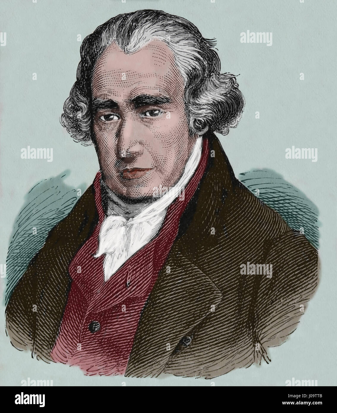 James Watt (1736-1819). Inventor escocés, ingeniero mecánico. Grabado, 1883. Grabado, nuestro siglo, 1883. Foto de stock