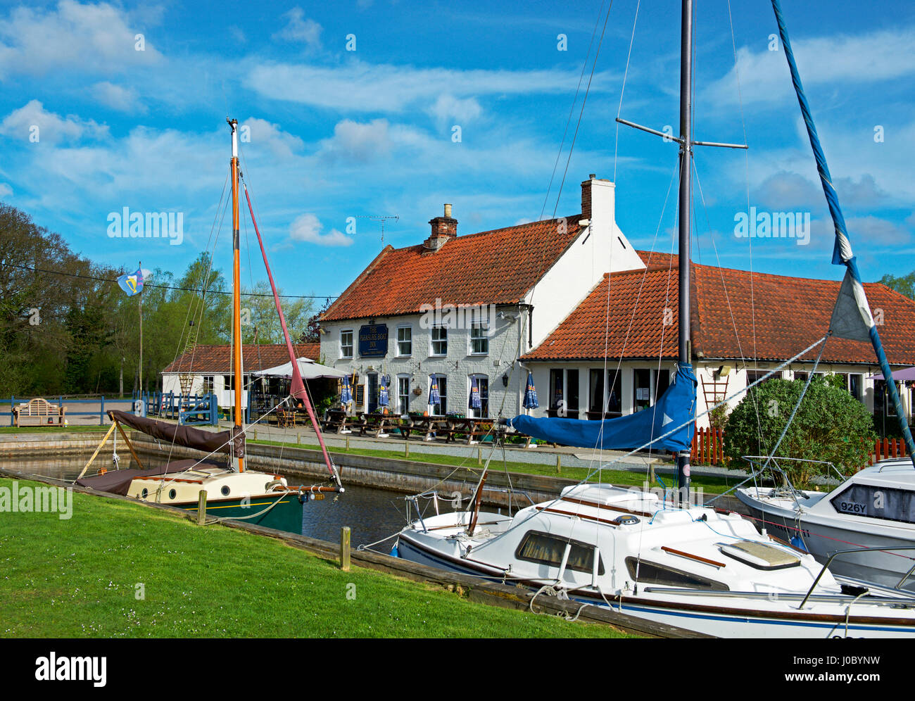 La embarcación de recreo Inn, Hickling, Norfolk Broads, Norfolk, Inglaterra Foto de stock
