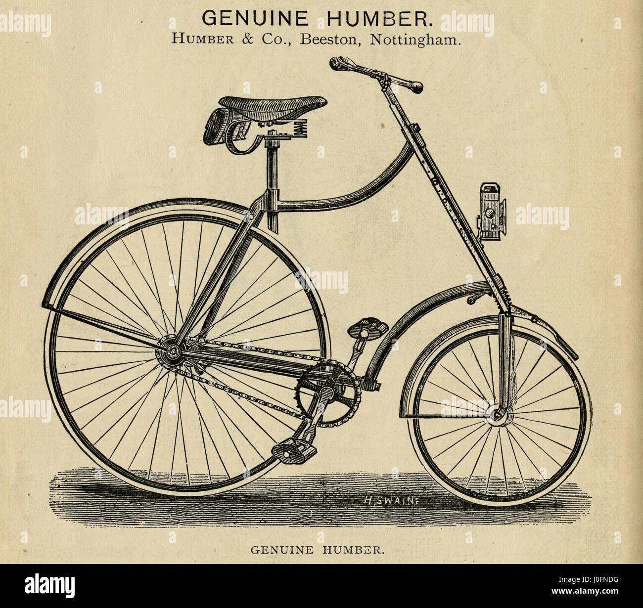 Auténtica bicicleta por Humber Humber y Co. de Nottingham Foto de stock