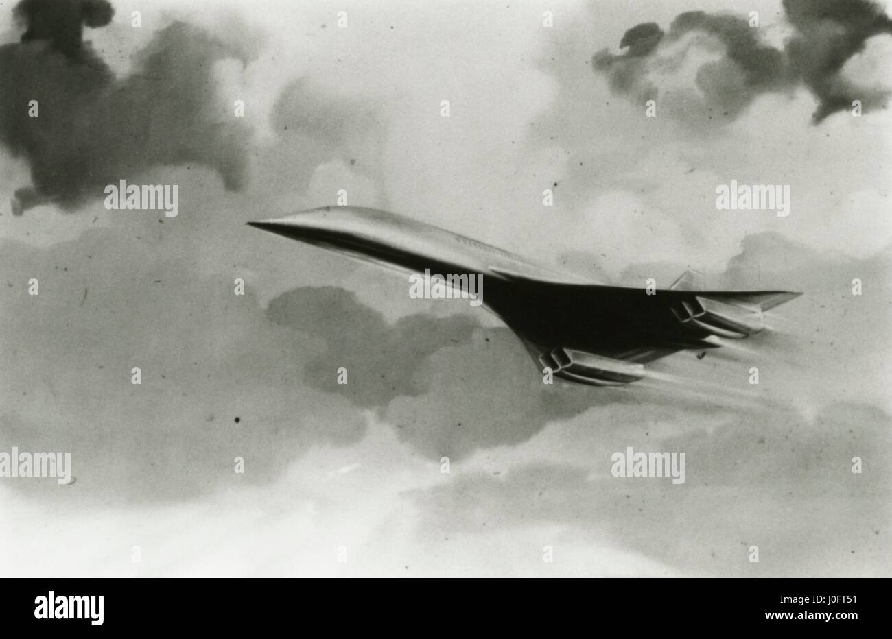 La impresión de un artista Concorde en vuelo Foto de stock