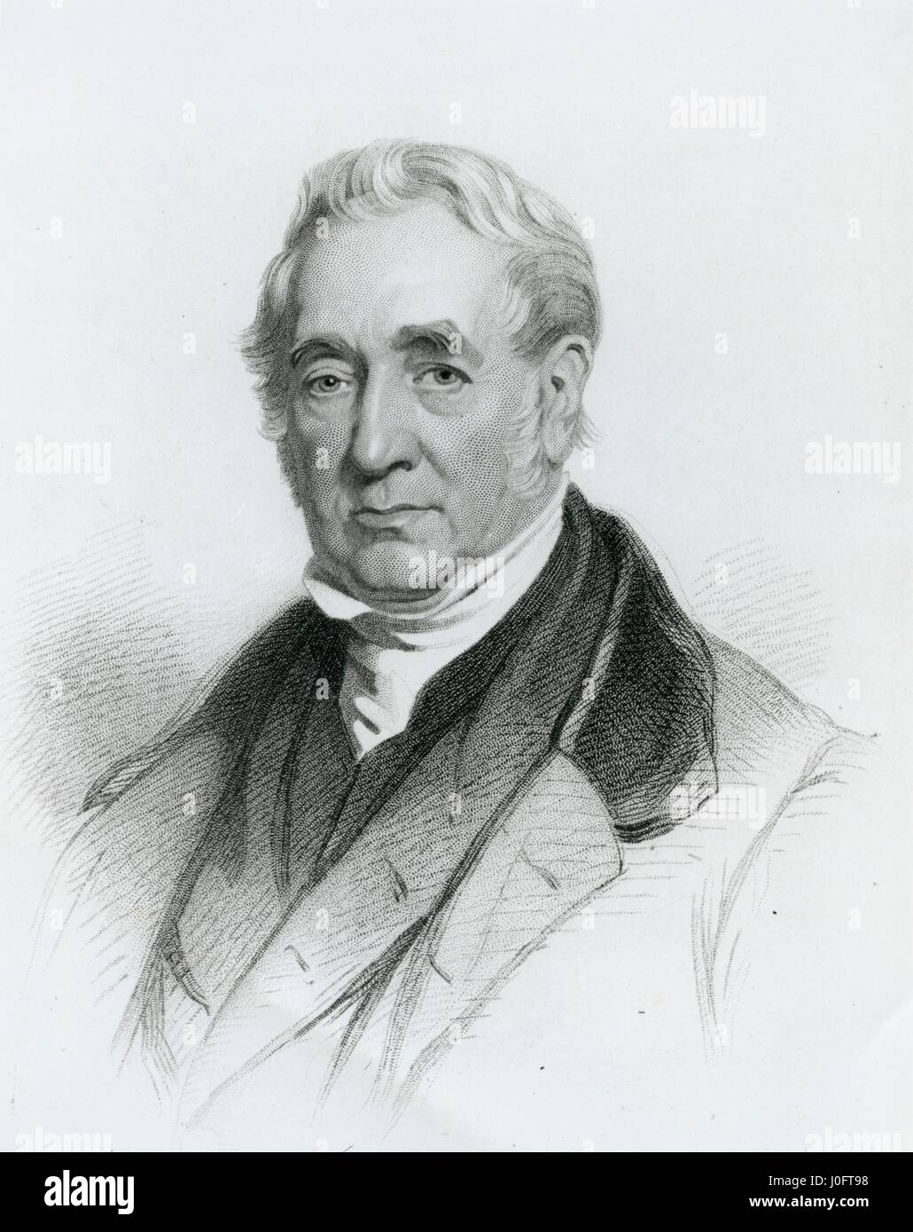 George Stephenson (1781-1848), grabado después de una pintura al óleo Foto de stock