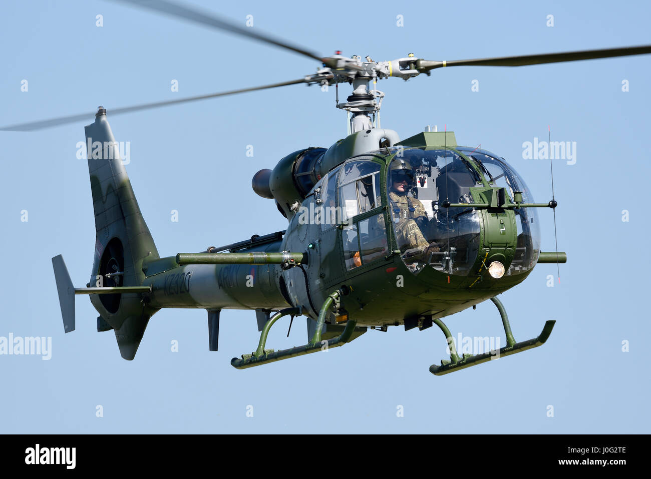 Westland Gazelle AH1 XZ320 helicóptero del ejército británico que se ve aquí al 50º aniversario de gacela volar en Oriente Wallop. El tipo primero voló el 7 de abril de 1967 Foto de stock