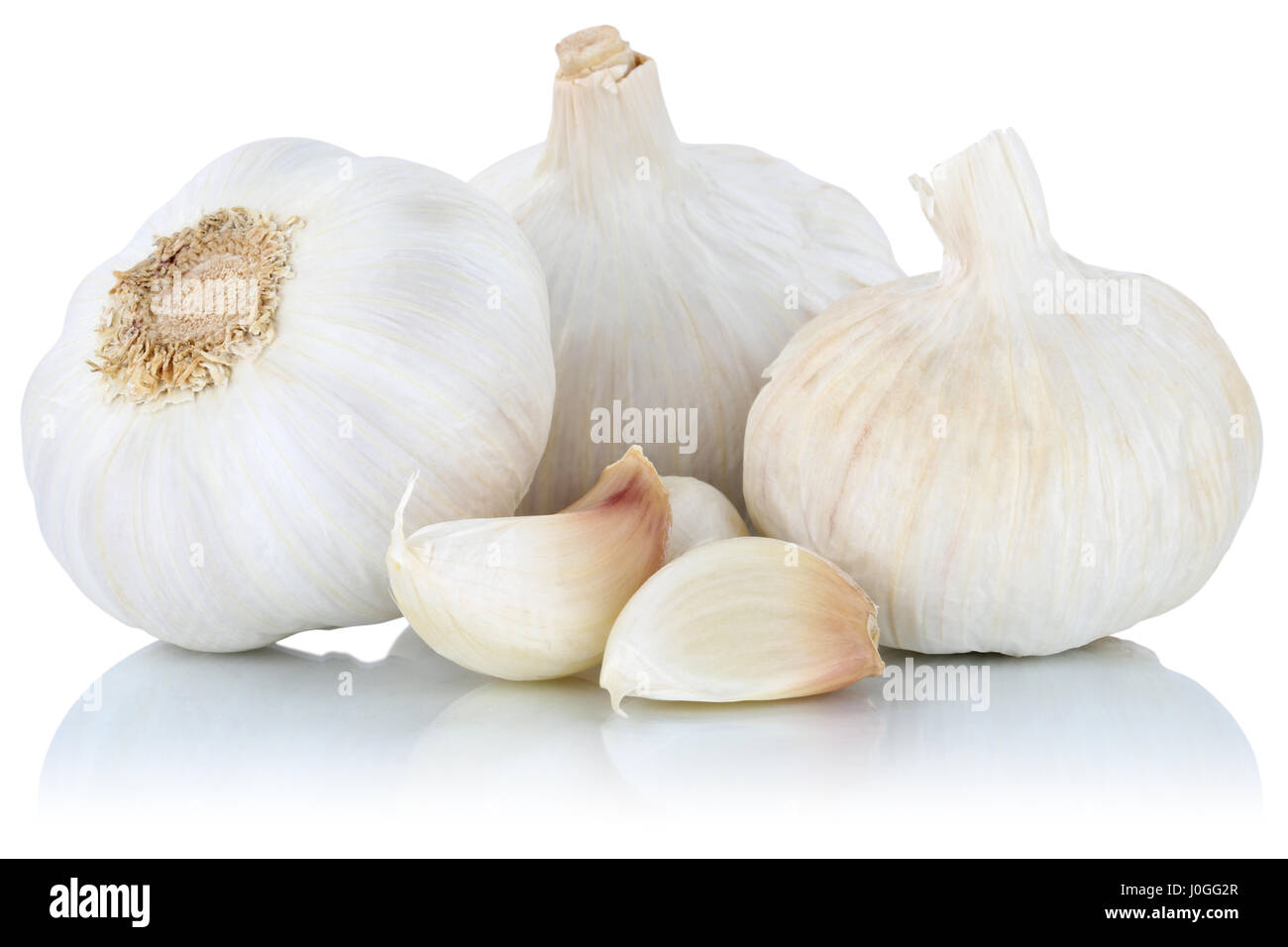 Diente de ajo dientes sanos vegetales especias aislado sobre un fondo