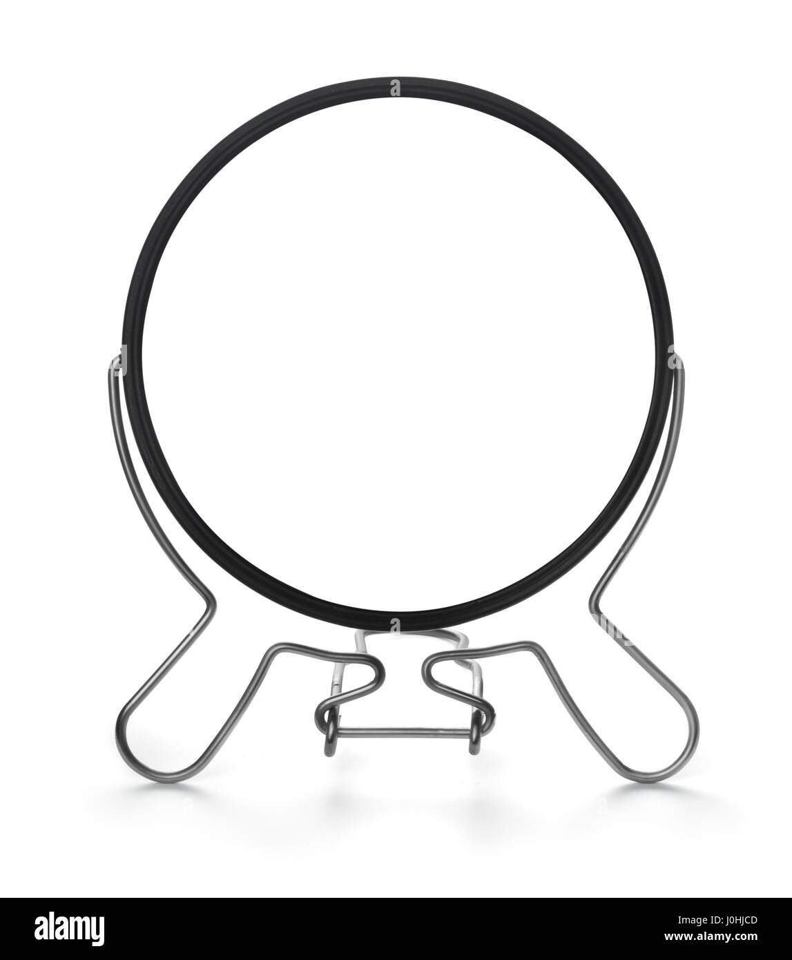 Vista frontal de un espejo de maquillaje aislado en blanco Foto de stock