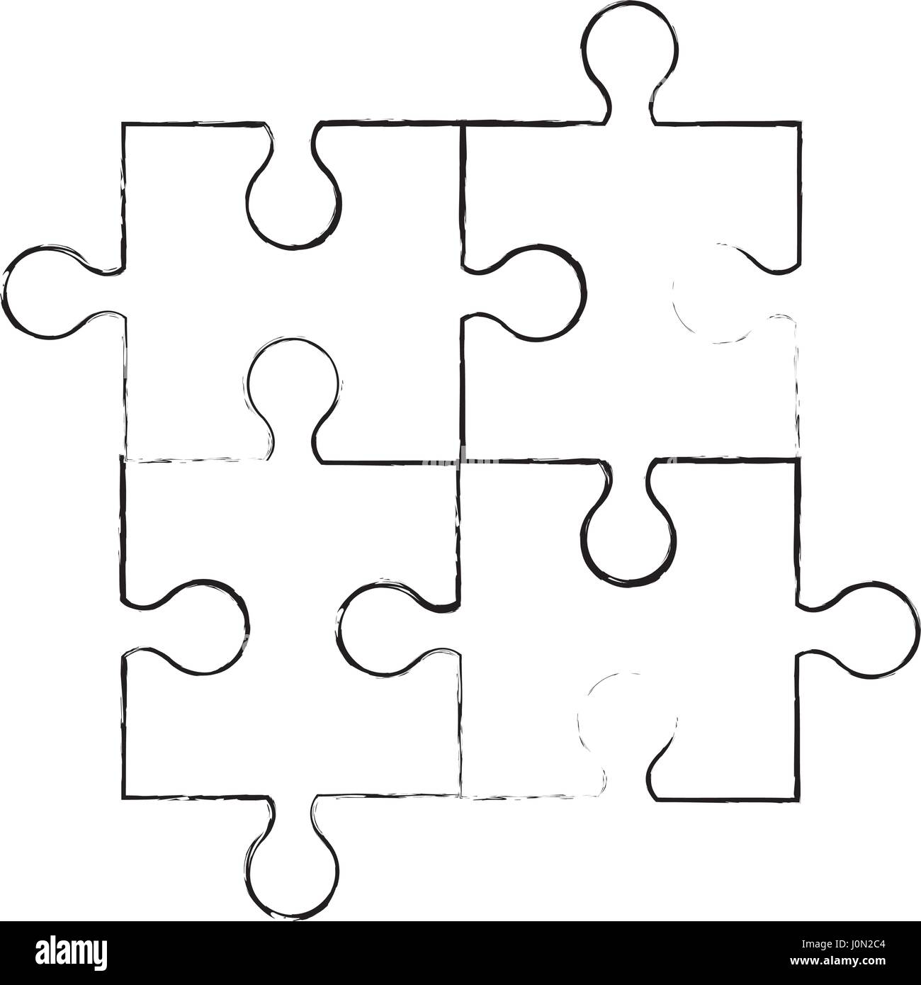 Boceto pieza del puzzle jigsaw Imagen Vector - Alamy