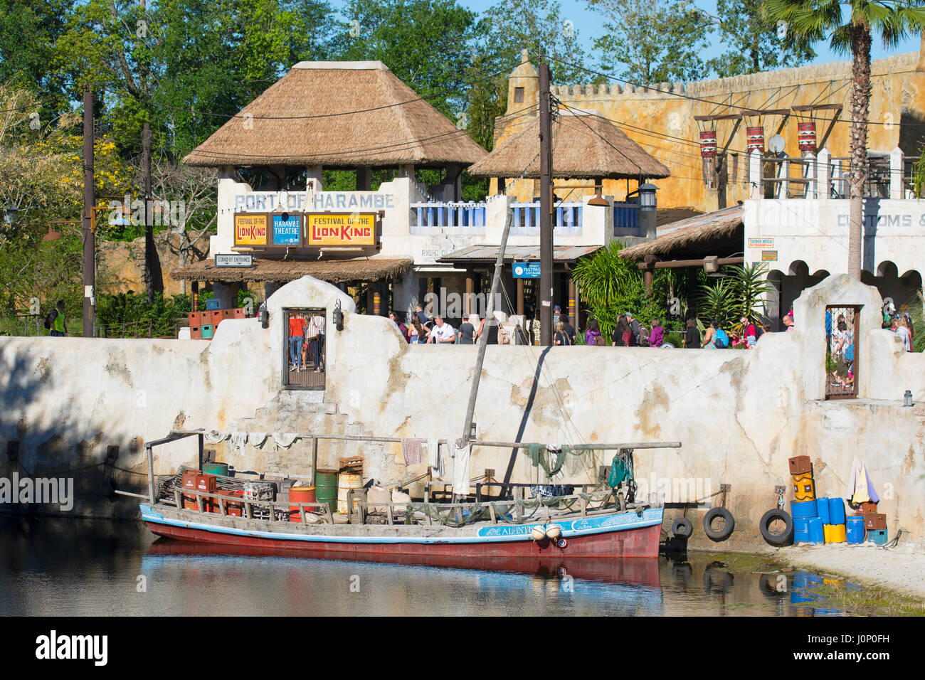Puerto de Harambe, Disney Animal Kingdom, África, Disney World, Orlando, Florida Foto de stock