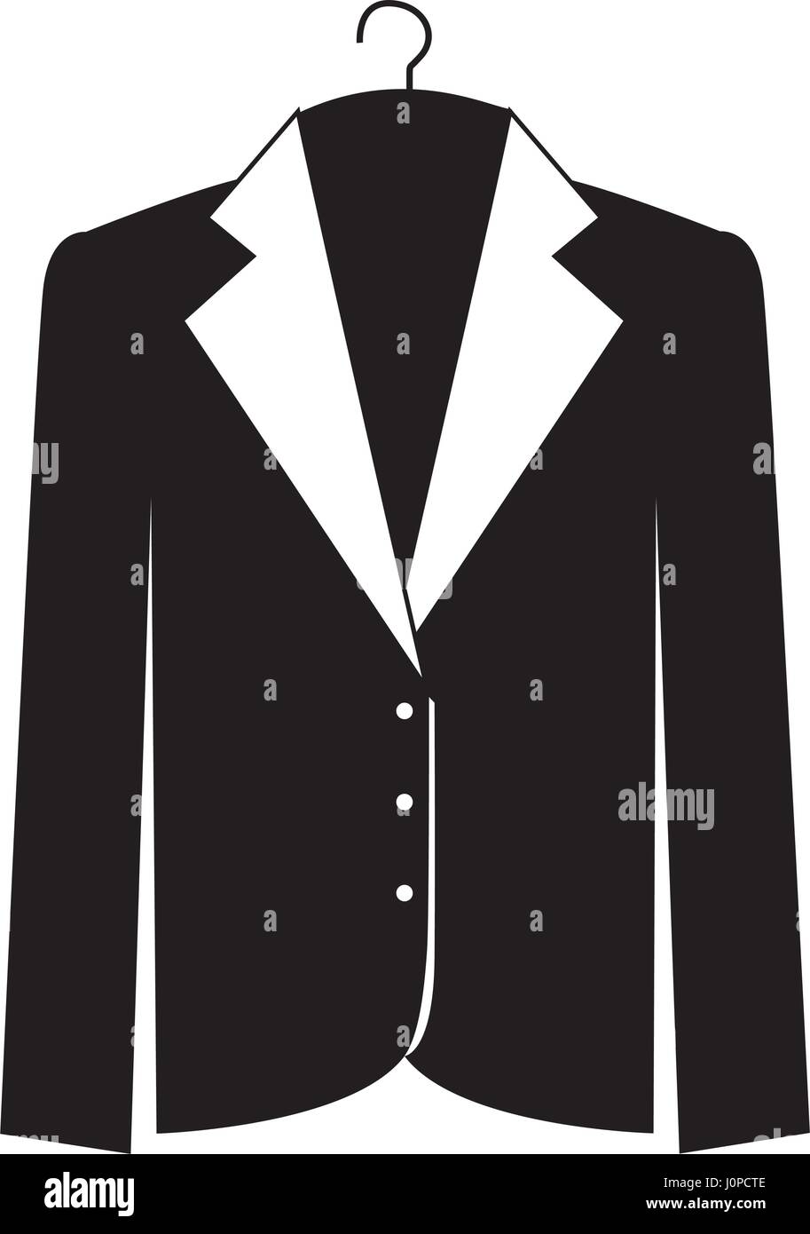 Silueta monocroma de los hombres chaqueta formal en el colgador Imagen  Vector de stock - Alamy