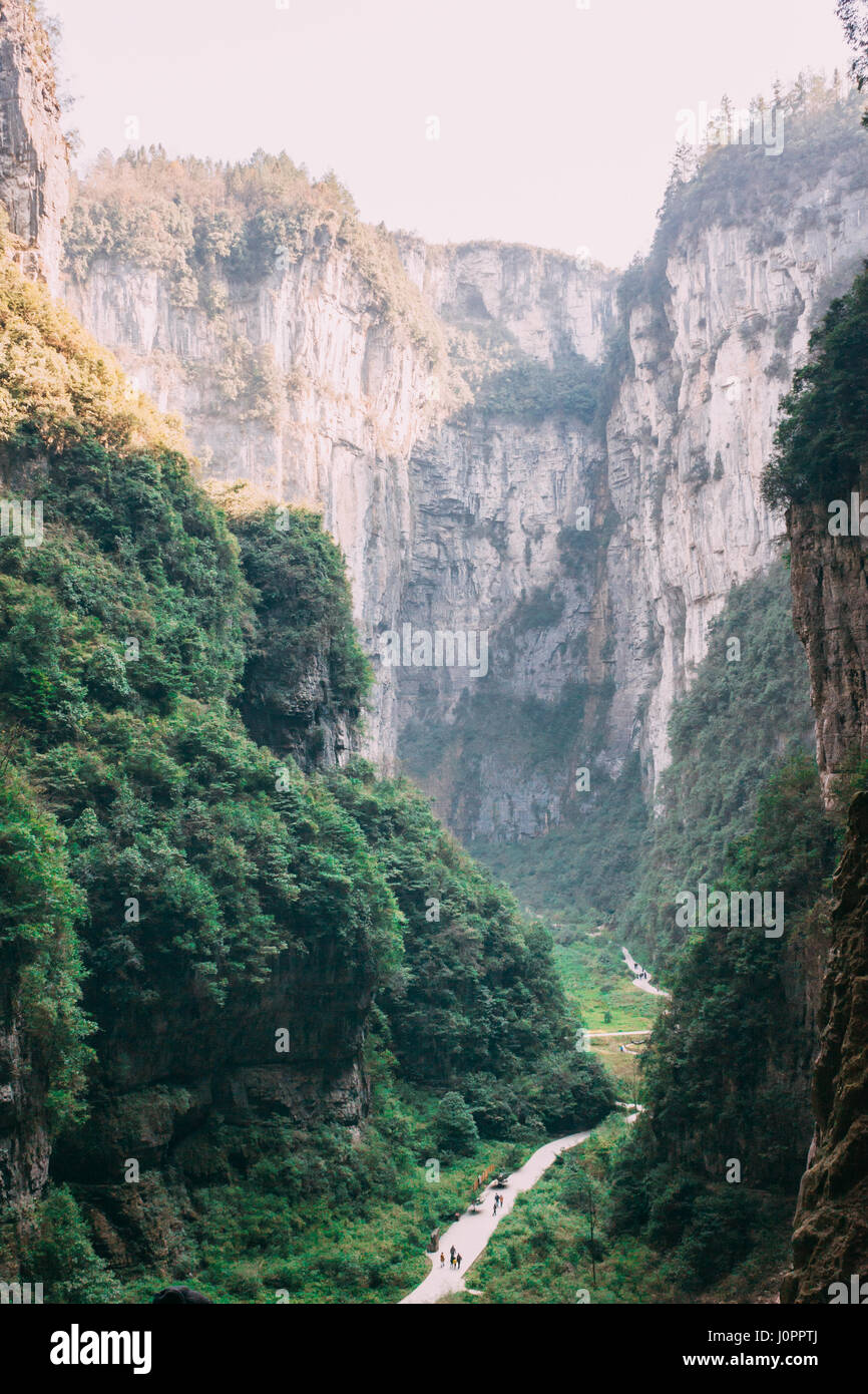 Chongqing China, tres puentes naturales, Wulong antiguo puente natural