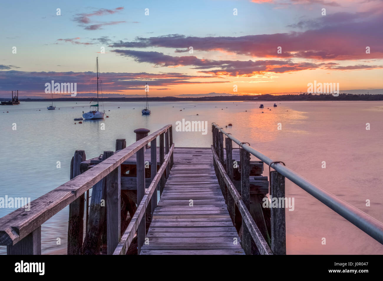Lago Pier, Hamworthy, Poole, Dorset, Inglaterra, Reino Unido. Foto de stock