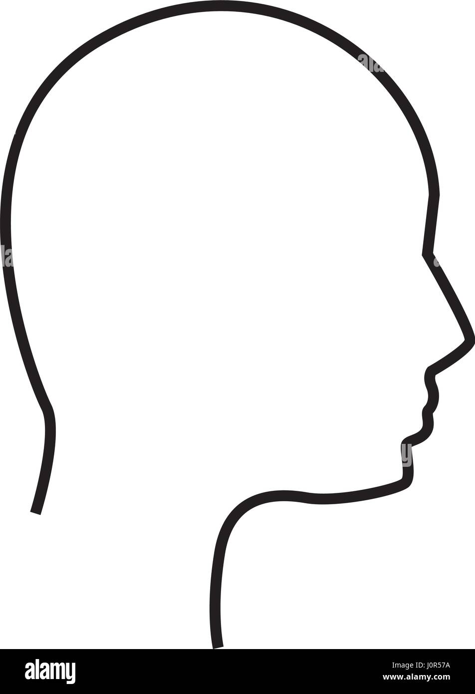 Silueta de línea cabeza humana hombre Imagen Vector de stock - Alamy