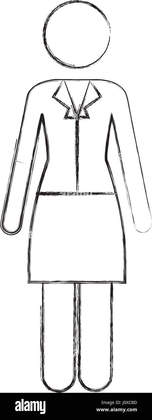 Dibujo silueta pictograma de mujer de negocios en el vestido Imagen Vector  de stock - Alamy