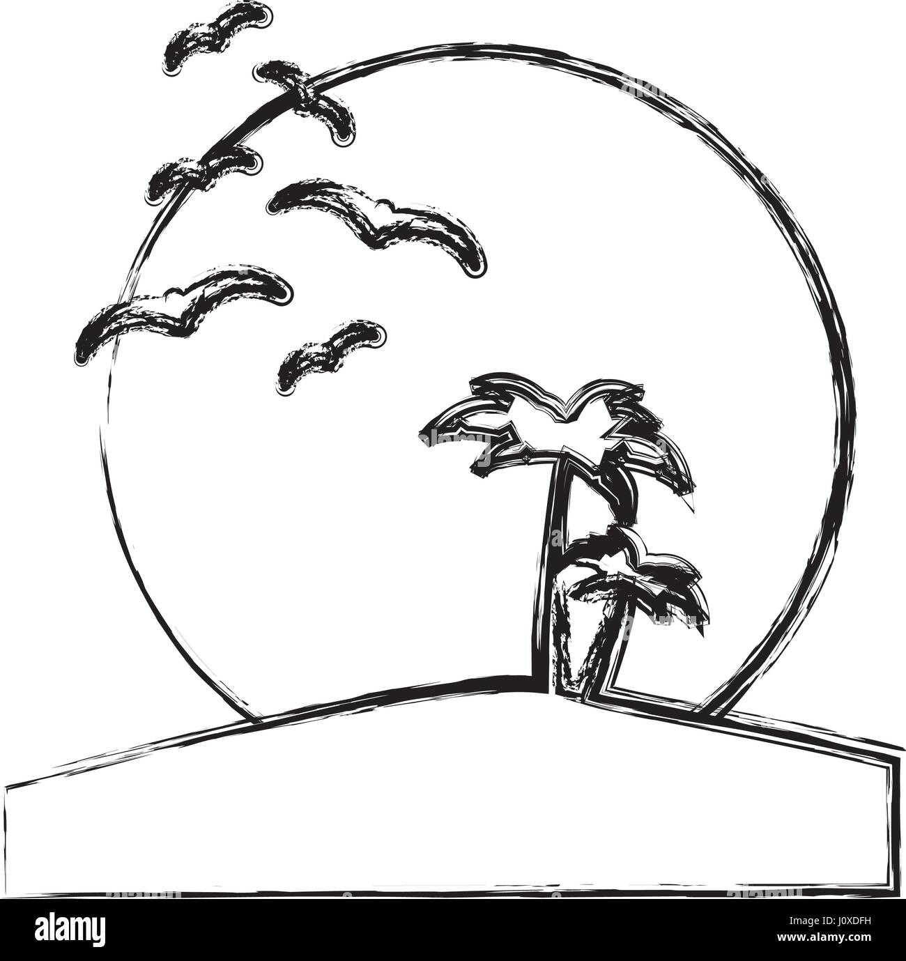Dibujo silueta atardecer con playa y palmeras Imagen Vector de stock - Alamy Dibujo silueta atardecer con playa y palmeras Imagen Vector de stock - Alamy