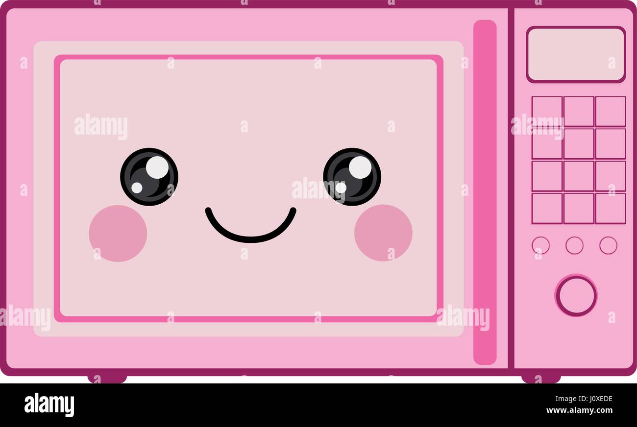 Silueta de color rosa de cartoon Horno microondas Imagen Vector de stock -  Alamy