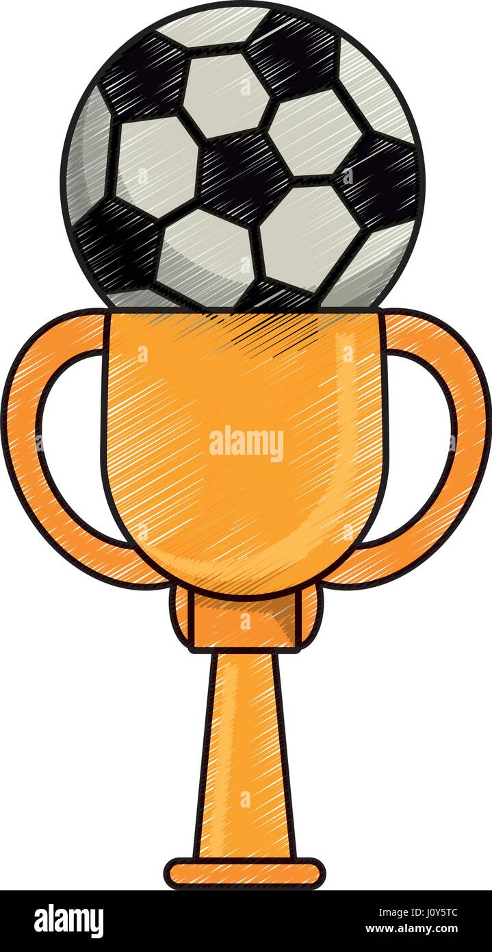 El dibujo ganador de copa de fútbol Imagen Vector de stock - Alamy