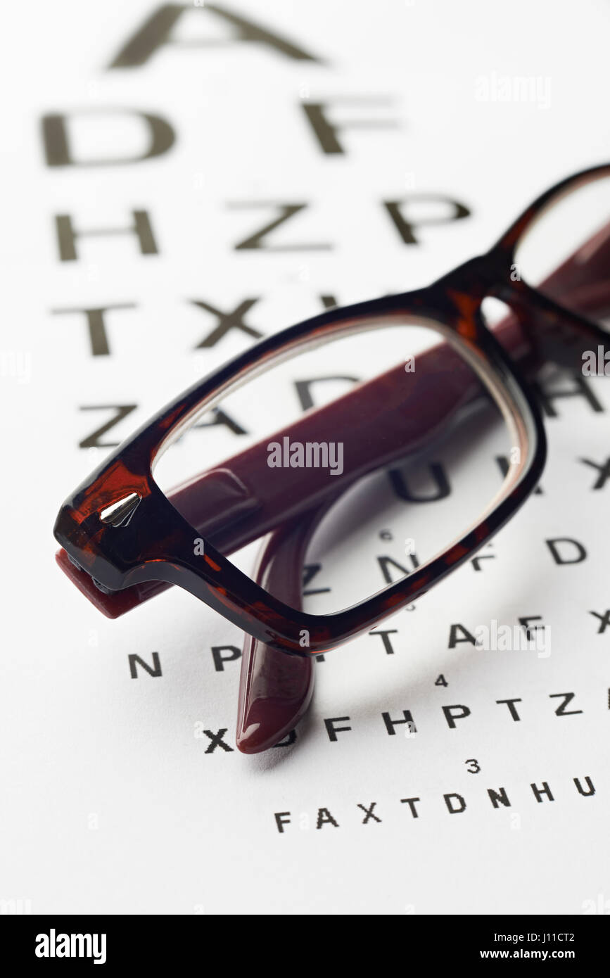 Par de gafas en ópticas vista gráfico Foto de stock
