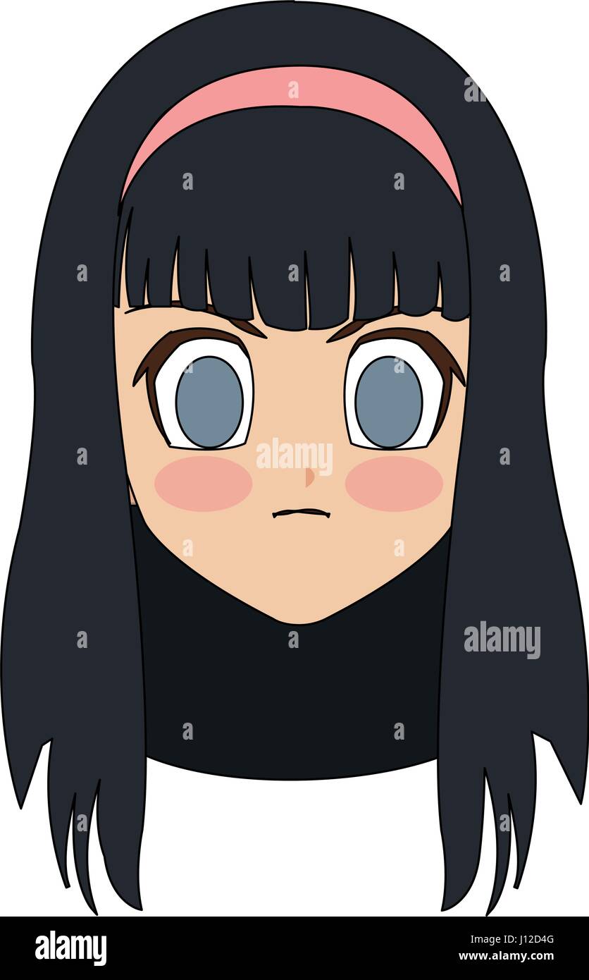 Cute Girl manga anime o de imagen de icono Ilustración del Vector