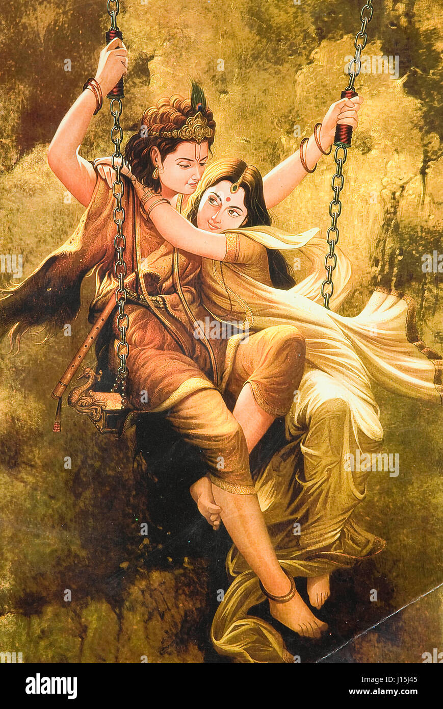 Radha Krishna pintura, vrindavan, Mathura, en Uttar Pradesh, India, Asia Fotografía de stock Alamy