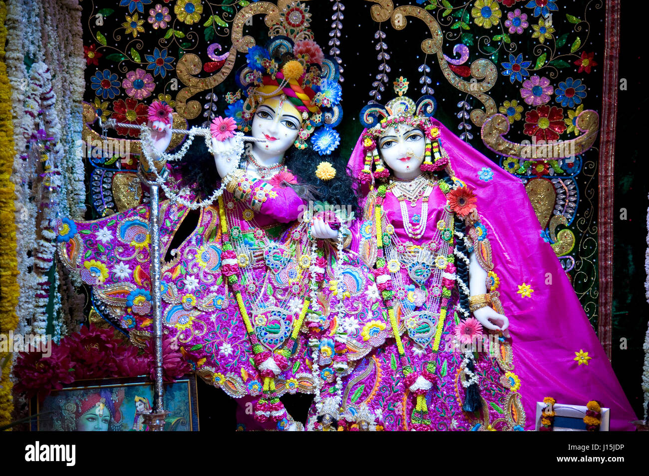 Radha Krishna temple, Mathura, en Uttar Pradesh, India, Asia Foto de stock