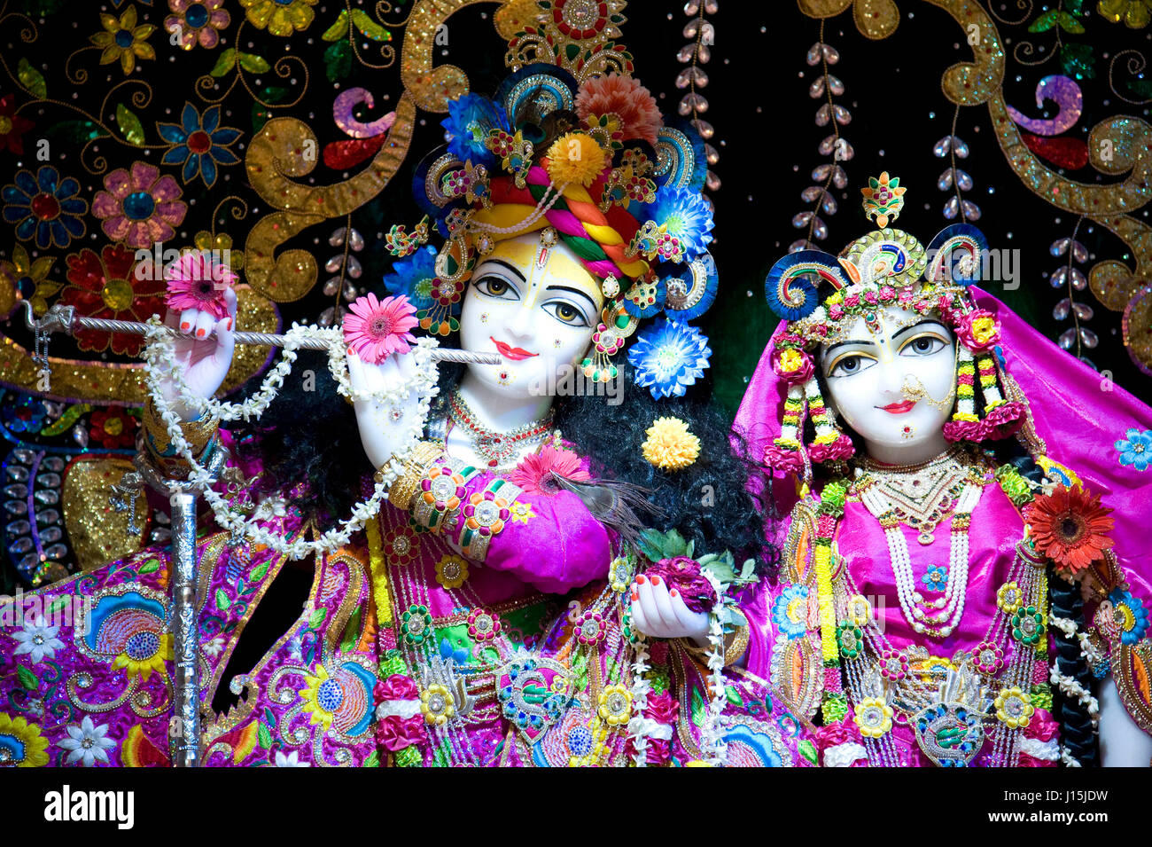 Radha Krishna temple, Mathura, en Uttar Pradesh, India, Asia Foto de stock