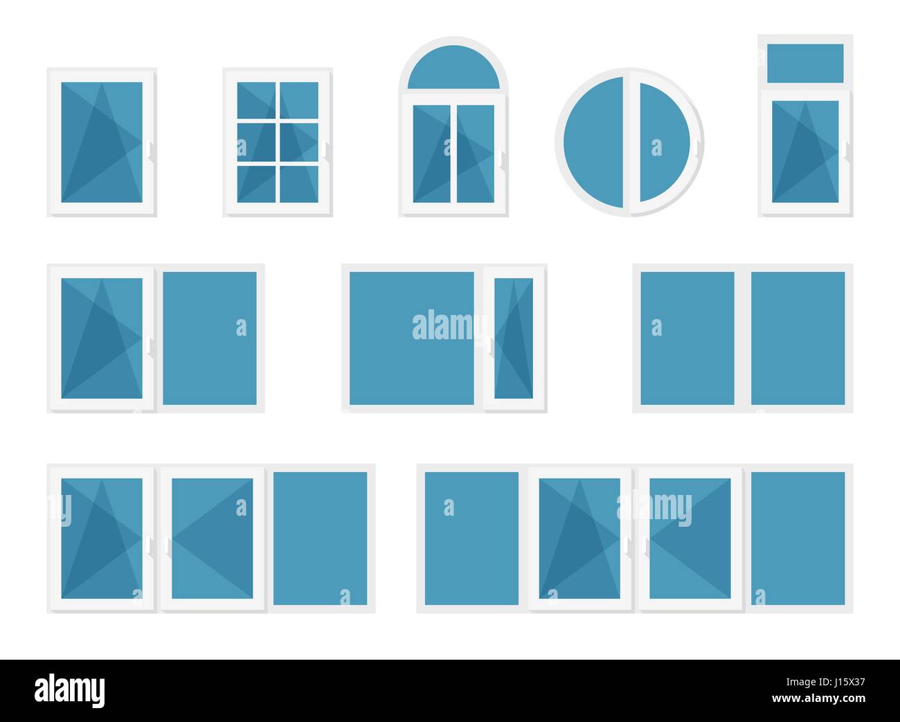 Ventanas con marcos blancos Ilustración del Vector