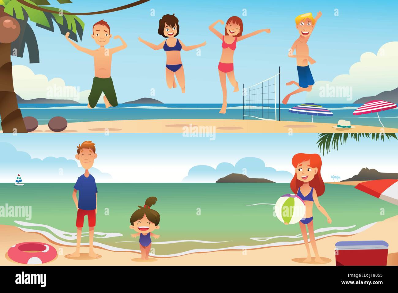 Una Ilustración Vectorial De Las Vacaciones En La Playa Imagen Vector De Stock Alamy 8030