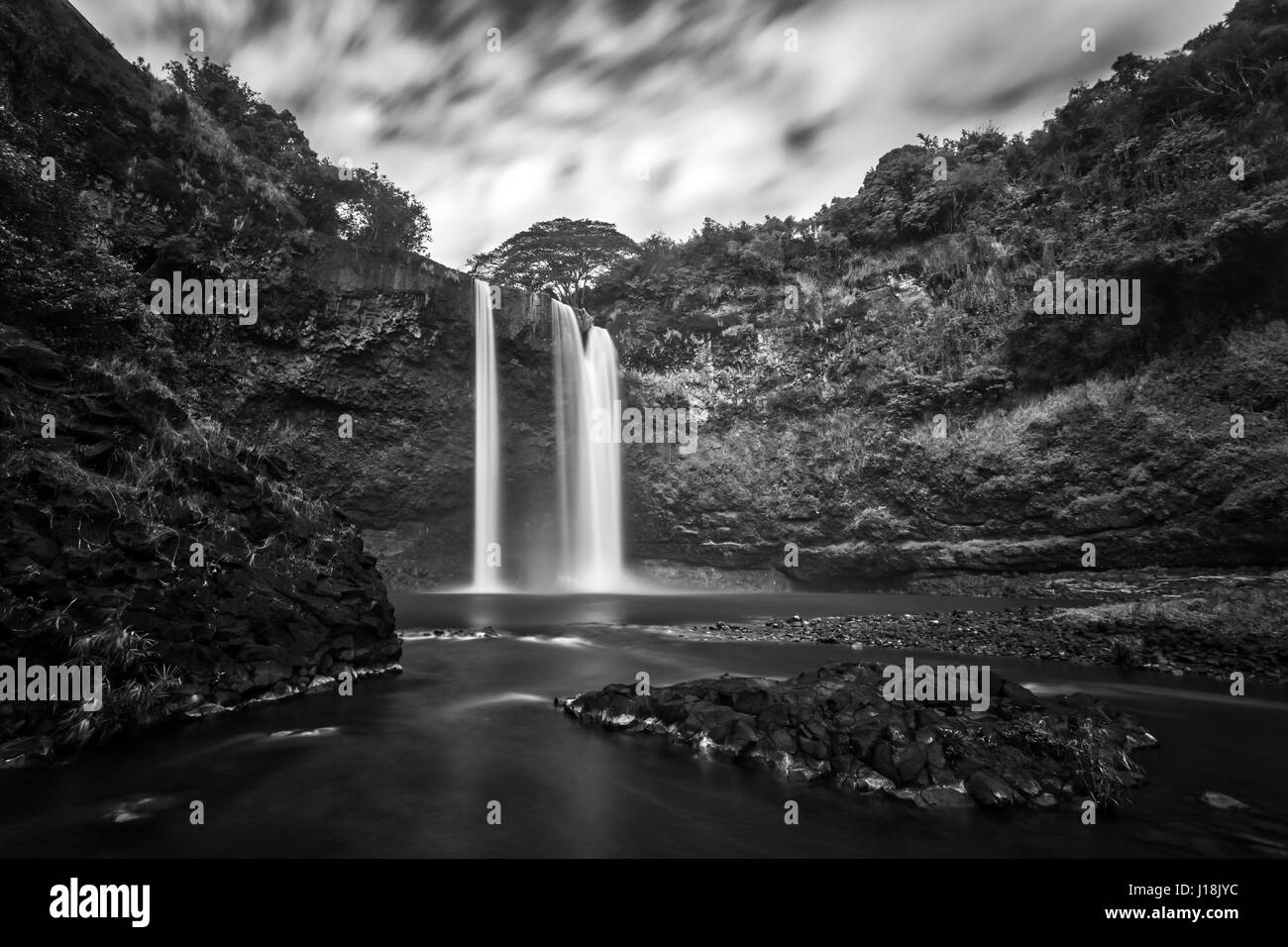 Wailua Falls en Kauai Hawaii vacation foto Foto de stock