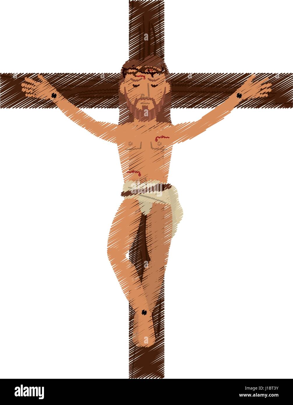 Cristo crucificado con corona de espinas  Dibujo 1822  Dibujalia   Dibujos para Colorear y Recursos Educativos