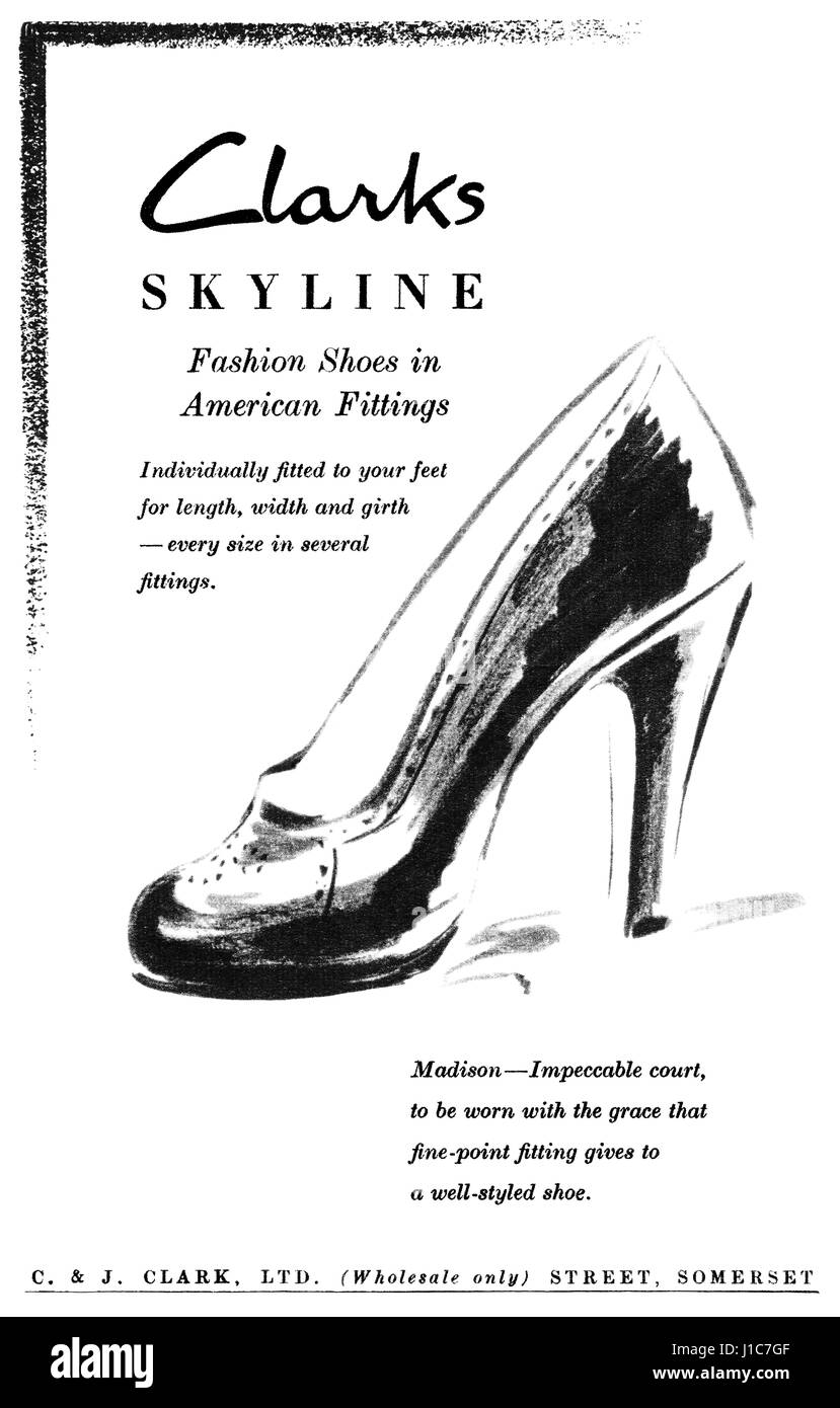 hará empeñar Paja 1947 anuncio británico de Clarks, zapatos Fotografía de stock - Alamy