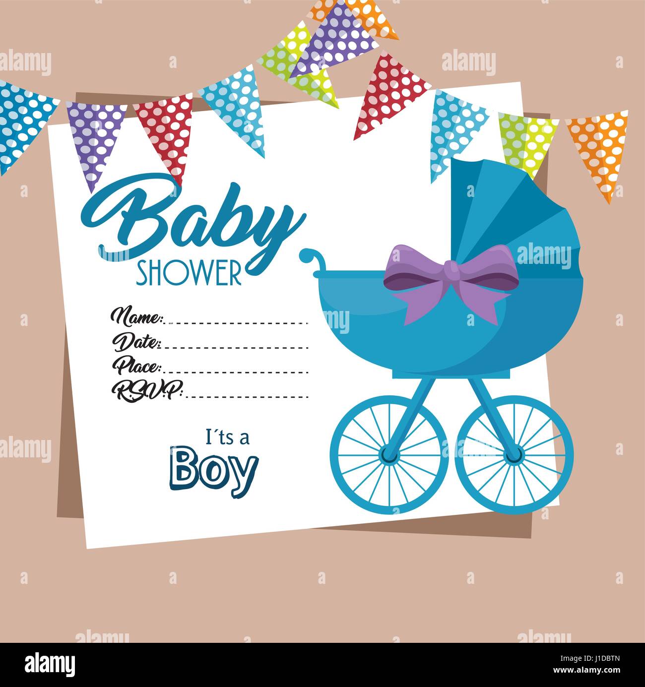 Tarjeta de invitación de baby shower Imagen Vector de stock - Alamy