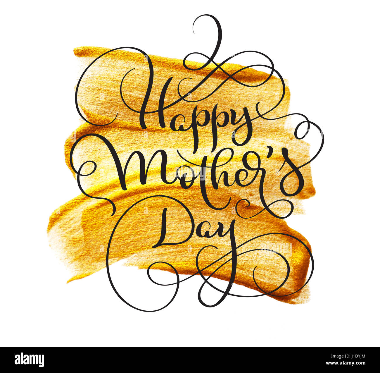 Feliz Día de las madres sobre fondo de oro de la pintura abstracta Foto de stock