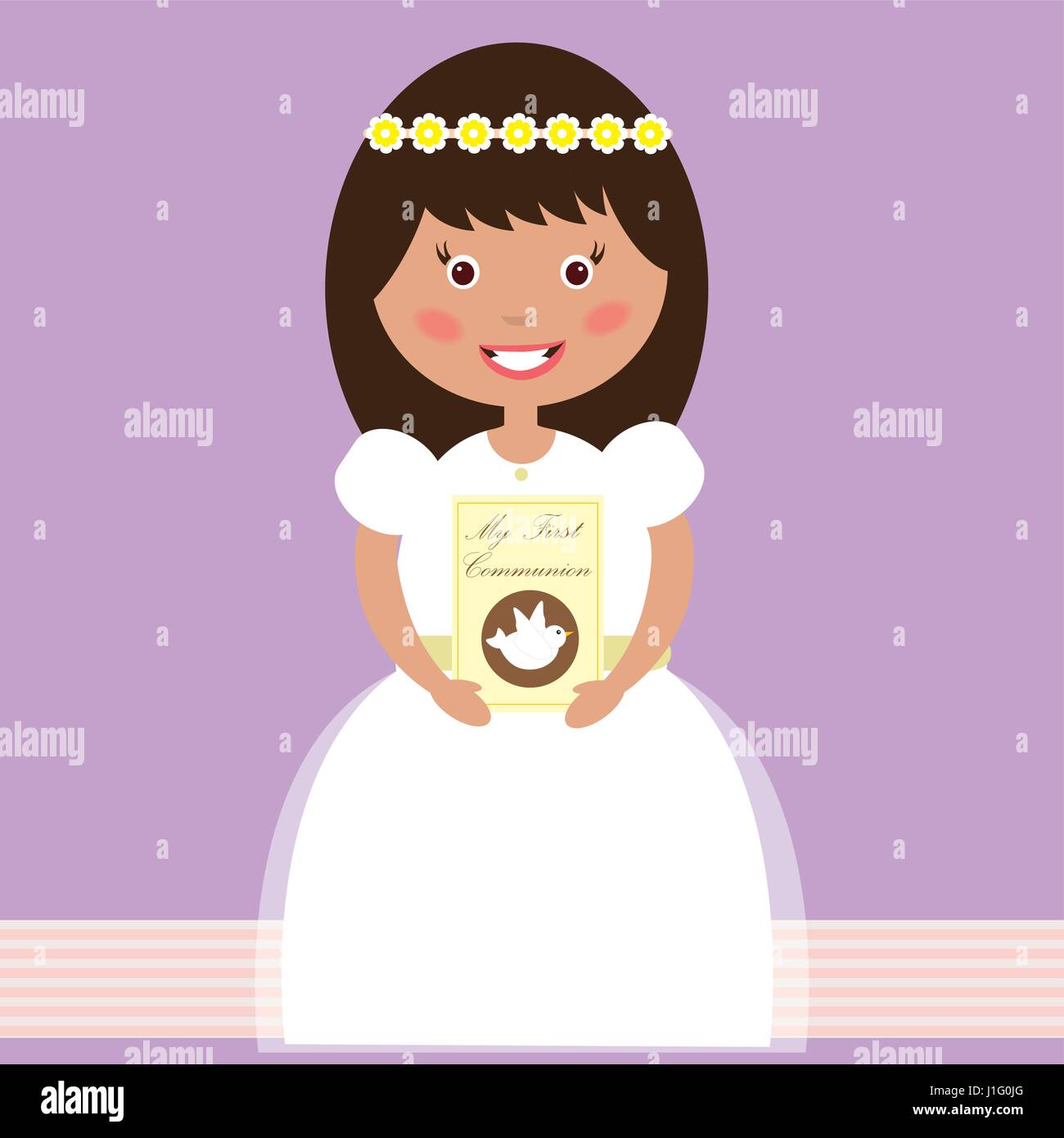Mi primera Comunión Girl Imagen Vector de stock Alamy