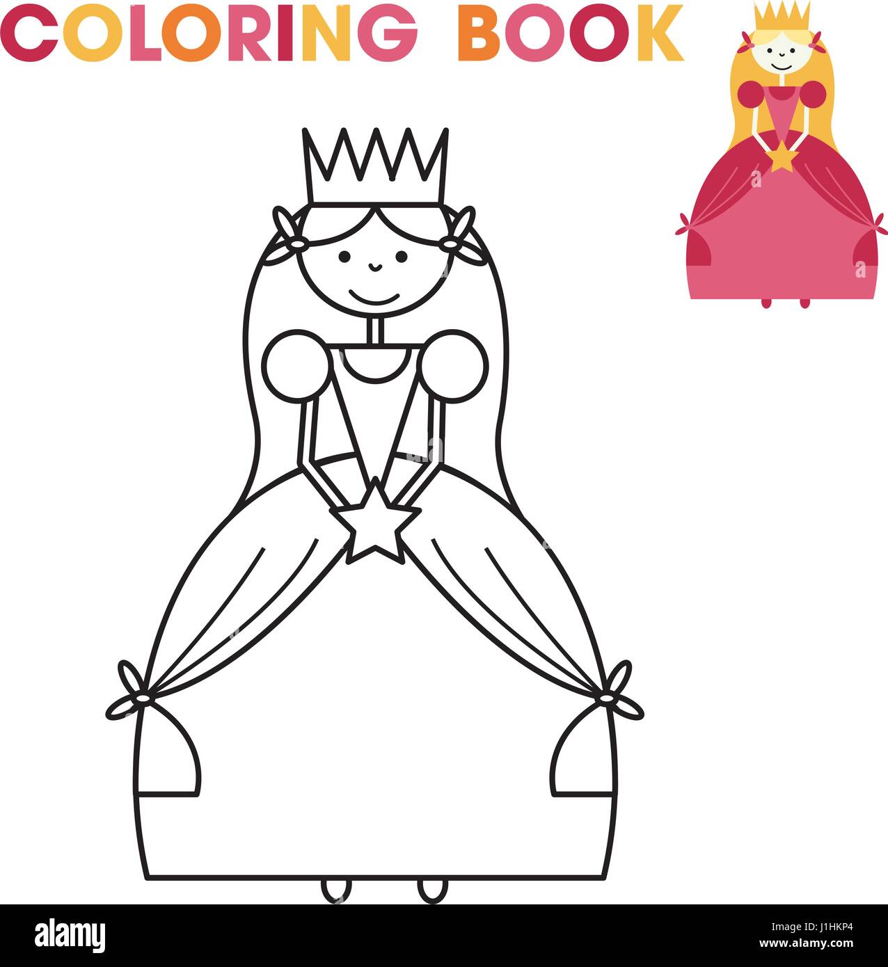 Libro para colorear para niñas - la Princesa Imagen Vector de stock - Alamy