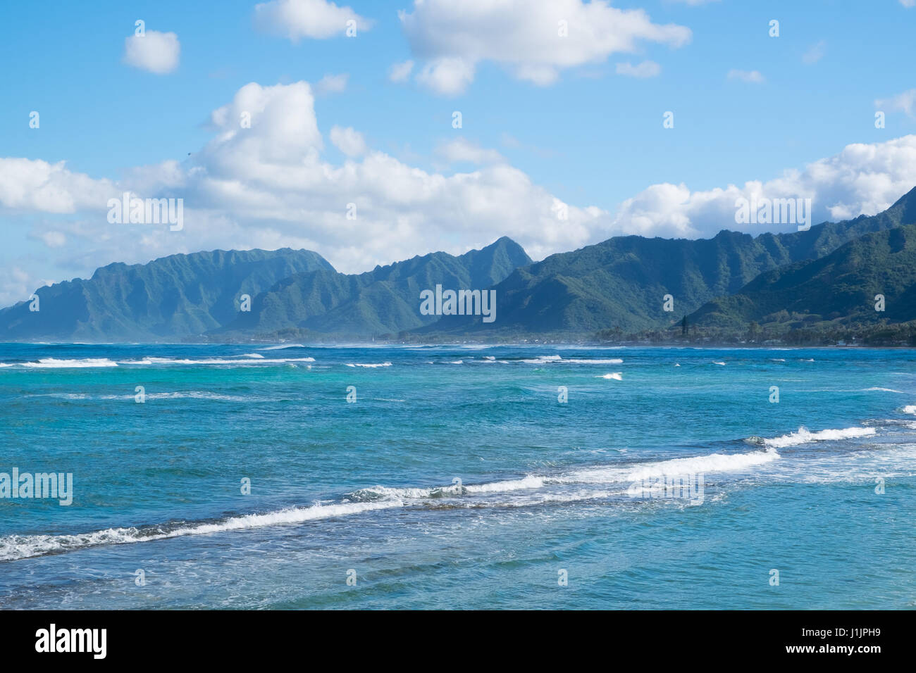 Océano Pacífico Barlovento de Oahu Hawai Foto de stock