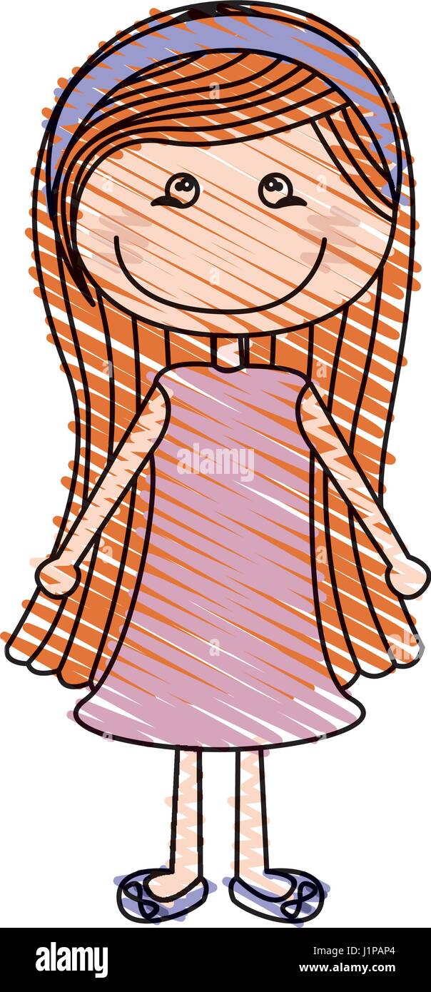 picture Dibujos A Lapiz De Chicas Con Vestidos https www alamy es foto dibujo a lapiz de color de caricatura pelo largo chica con vestido rosa 138789004 html