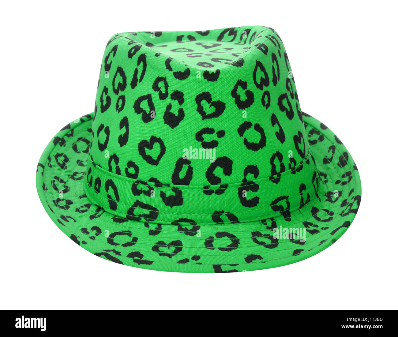 Verde textil verano hat aislado en blanco Foto de stock