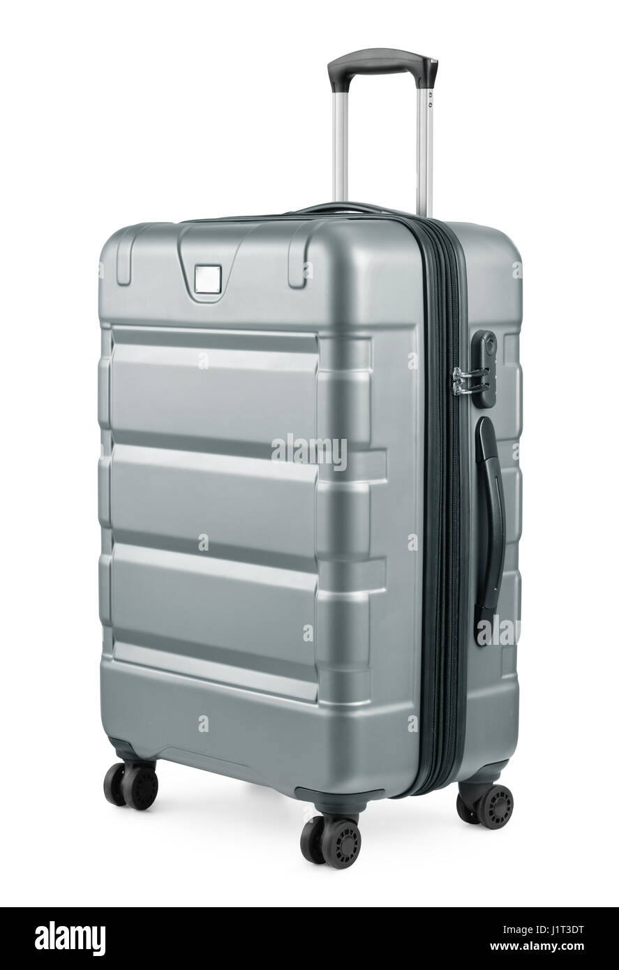 Plata Grande maleta de plástico aislado en blanco Fotografía de stock -  Alamy