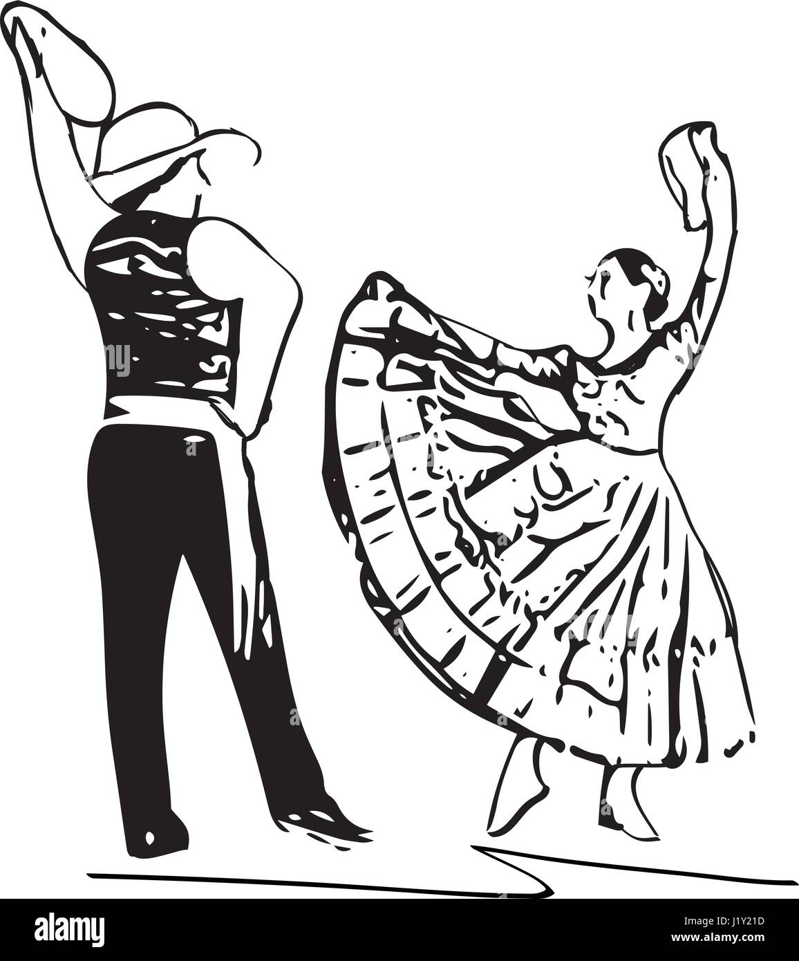 Ilustración de la pareja de bailarines. Ilustración vectorial Imagen Vector de stock - Alamy Ilustración de la pareja de bailarines. Ilustración vectorial Imagen Vector de stock - Alamy