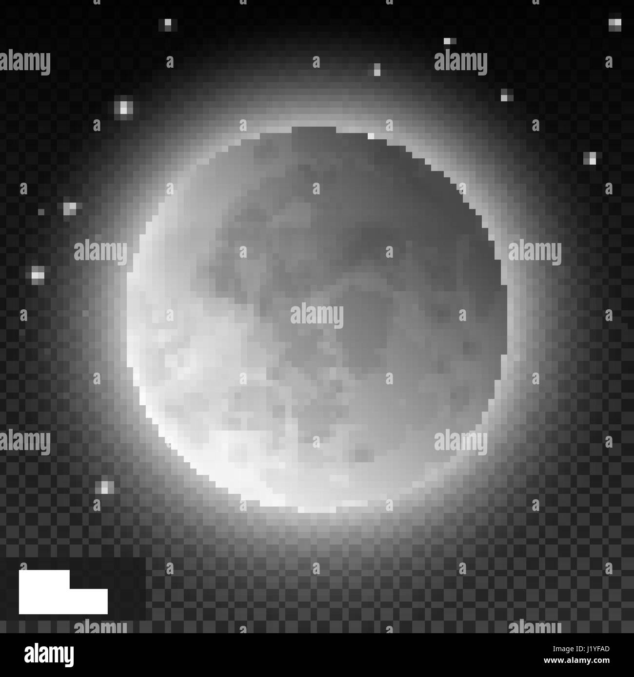 Detalle realista plena luna azul aislado sobre fondo transparente