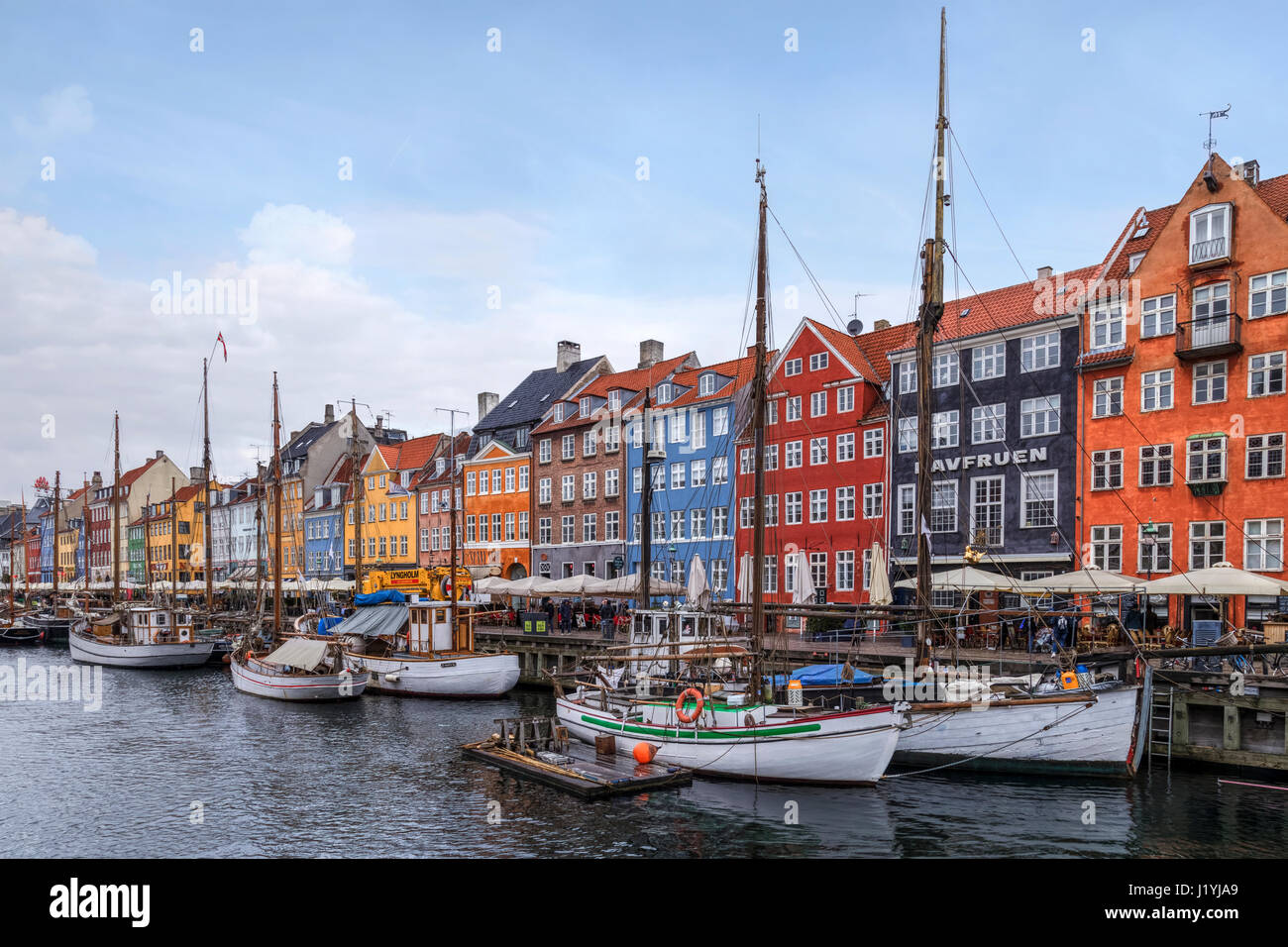 Nyhavn, Copenhague, Dinamarca, Escandinavia Foto de stock