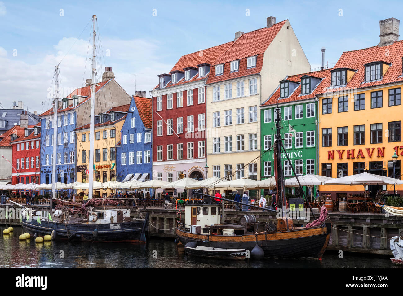 Nyhavn, Copenhague, Dinamarca, Escandinavia Foto de stock