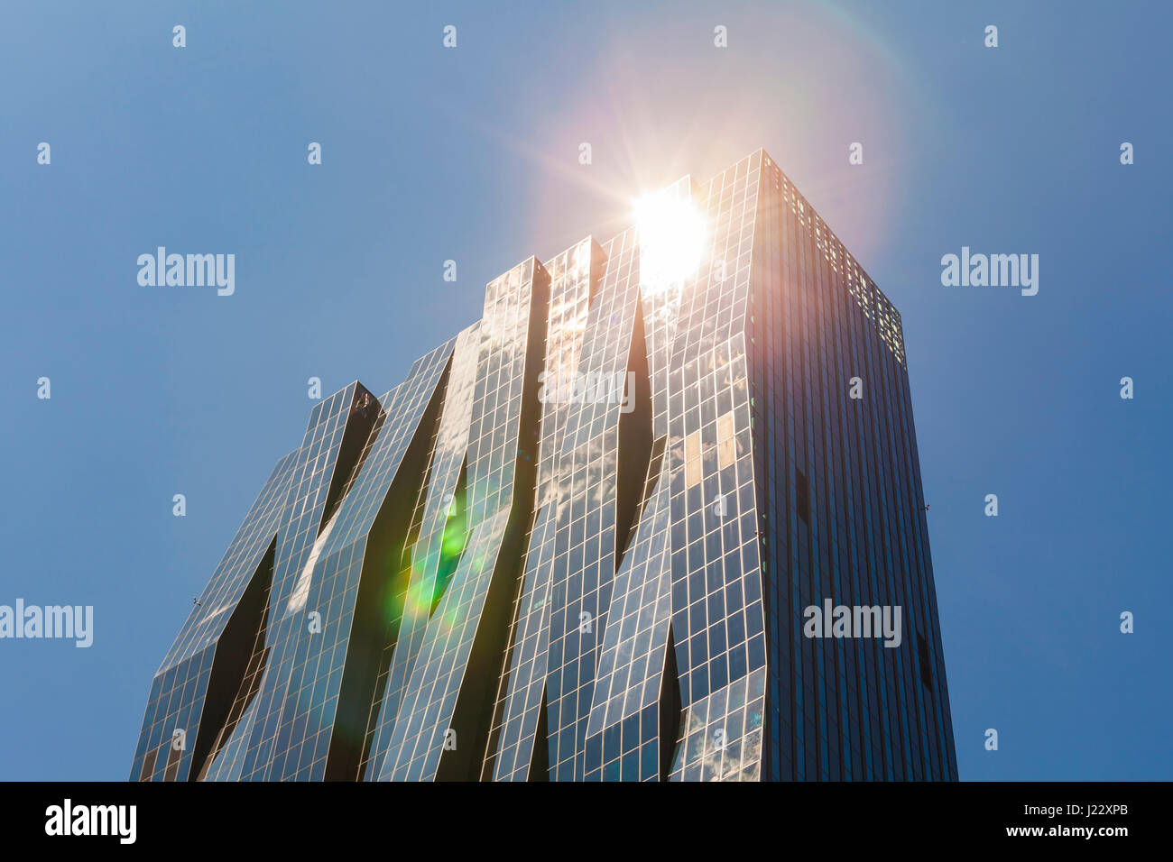Österreich, Wien, Stadtteil Donau City, torre DC 1, Fassade, Hochhaus Foto de stock