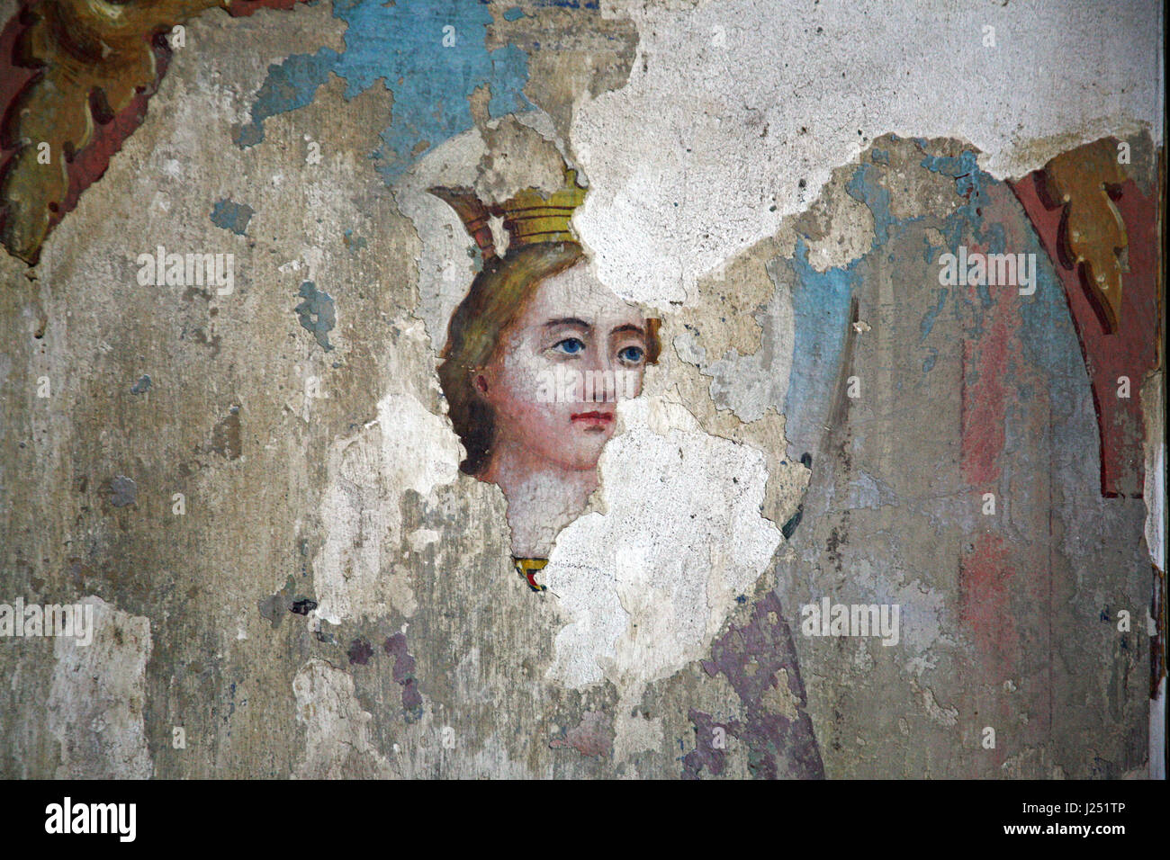 En Eslavonia,detalles,Santa Catalina,iglesia vieja pintura,Croacia,Europa,1 Foto de stock