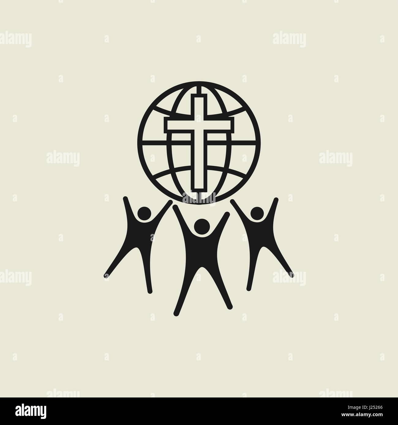 Logotipo de la Iglesia. Unidos por Cristo Imagen Vector de stock - Alamy