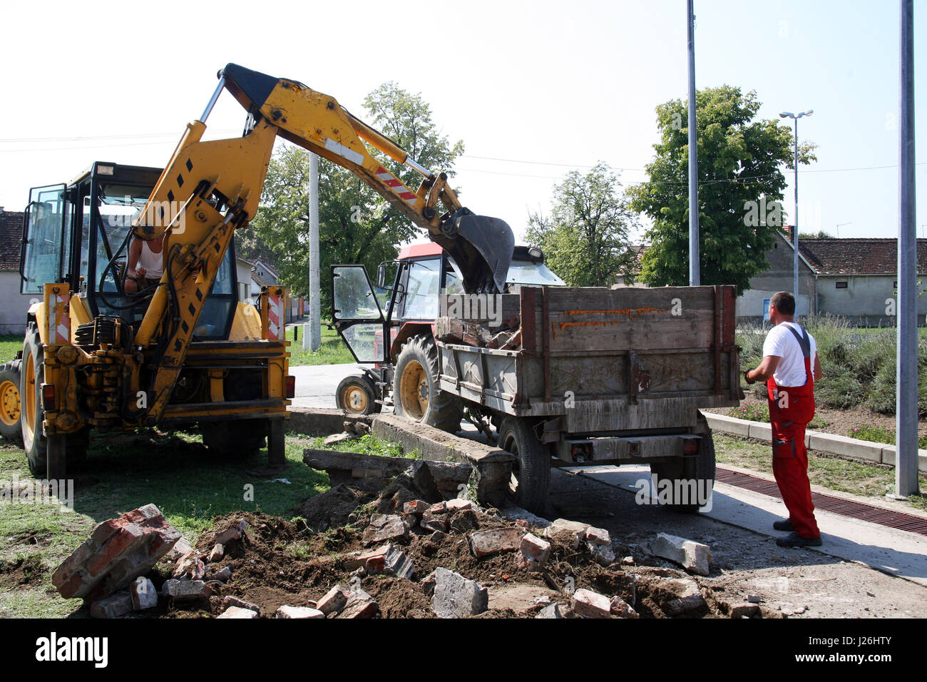 Ingeniería de construcción pesada en acción,Croacia,Europa,6 Foto de stock